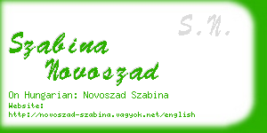 szabina novoszad business card